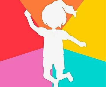 Logo der Kitu-App. Kind das in die Luft springt