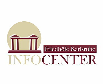 Das Bild zeigt das Logo des Infocenters am Haupt­fried­hof Karlsruhe.
