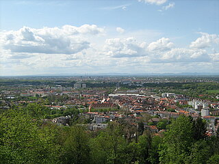 Blick über die Stadt Karlsruhe
