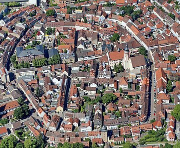 Luftaufnahme der Durlacher Altstadt