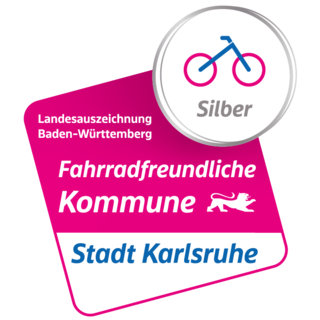 Logo der Landesauszeichnung Fahrradfreundliche Kommune 2022 - Stadt Karlsruhe