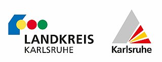 Die Logos des Landkreises Karlsruhe und der Stadt Karlsruhe.