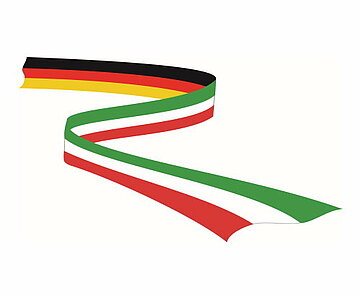 Das Bild zeigt das Logo der Deutsch-Italie­ni­schen Gesell­schaft e. V. Karlsruhe
