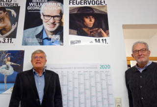 Die Vorstandsvorsitzenden Bernd Axnick und Reinhard Rössler in den Räumlichkeiten der Volksbühne