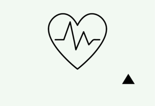 Piktogramm eines Herzen mit Herschlaglinie