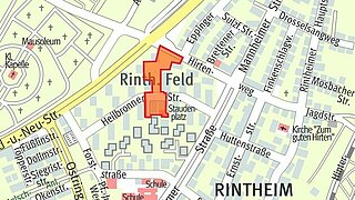 Stadtplanausschnitt Rintheim
