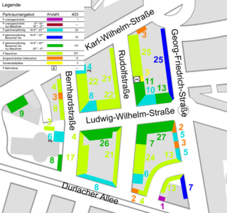 Die Abbildung zeigt die Bewohnerparkzone A1 Oststadt