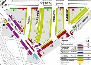 Abbildung der Bewohnerparkzone K1 | Weststadt