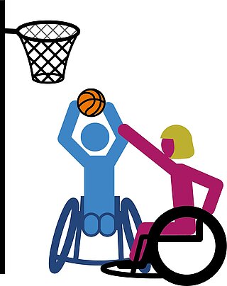 Piktrogramm Rollstuhlbasketball